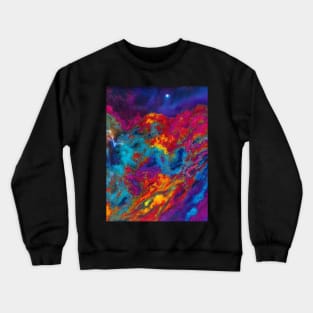 Psychedelic Splatter Paint Galaxy Crewneck Sweatshirt